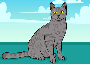 Illustration of Egiptian Mau cat