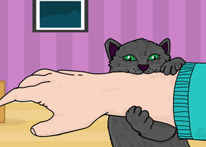 Biting kitten