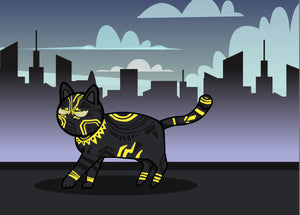 Cat in costum of Black Panther