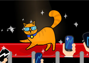 Famous cat on red carpet